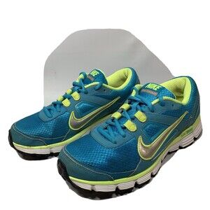 Nike Womens Size 10 Dual Fusion ST 407847-401 Blue Neon Running Shoes Lace Up